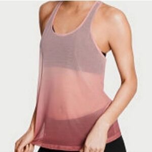 Victoria Secret Sport Pink Ombre Sheer Lightweight Breathable Mesh Tank Size XS